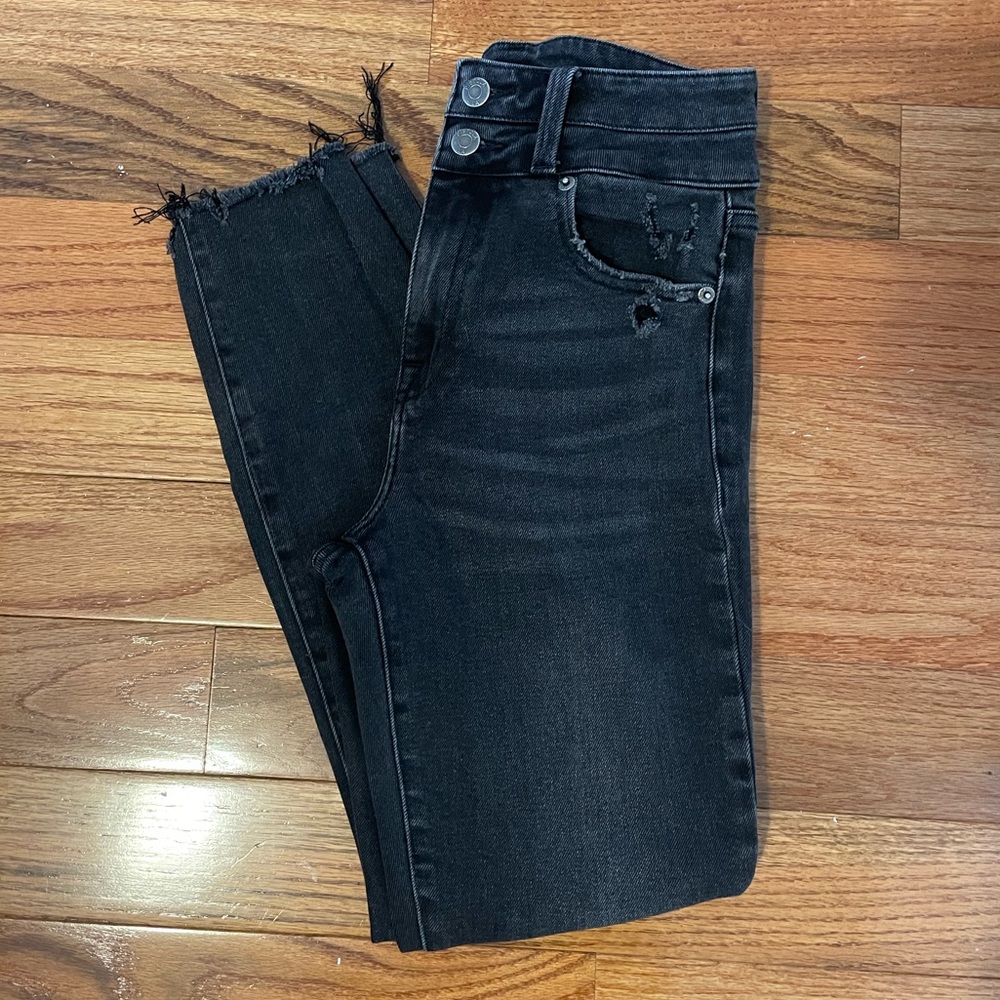 Pistola Double Button High Rise Black Skinny Jeans